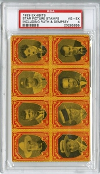 1929 Exhibit Star Picture Stamps Babe Ruth & Jack Dempsey VG-EX 4